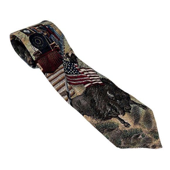 Tango by Max Raab Silk Americana Series Union Pacific Silk Tie - Picture 3 of 14